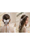 Refika's Crowns Special Design Princess Model Pendant with Pearls, Chiffon Tail Tulle Bow Children's Crown, Party Hairpin - 3