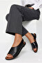 Black Women's Minimalist Sandals Stylish and Comfortable Open Toe Shoes - 6