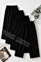4 Pieces Unisex Regular Pipe Leg Black Color Sweatpants - 2