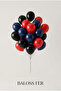 Black Red Navy Blue Balloon Set 20 Pieces Party Decoration Stylish