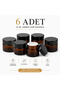 6 Pieces of 10 ml Amber Glass Jars with Black Lids