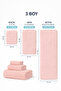 7-Piece Pink Microfiber Knitted Boucle Premium Towel Set 400 G/M² Ultra Absorbent Quick Drying Bath Towels - 4