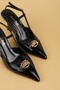 Genuine Leather Wedge Heeled Evening Dress Shoes Brgl.6154 Black Patent Leather - 3