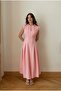 Collar Design Premium Series Full Zipper Closure Thick Strap Sleeveless Stitching Detail Slit Stylish Dress - 4