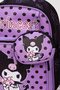 Leather Printed Pink-Black Kuromi Themed Girls' Nursery and Preschool Kindergarten Bag with Wallet Gift - 5