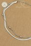 Steel Anklet - 2-Piece Combination Italian Crushed Chain Dorical 316L Steel Anklet 22+6cm Does Not Tarnish, Does Not Fade - 6