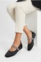 Women's Satin Ballerina Shoes with Stone Detail, Stylish Daily and Special Occasion Shoes, Orthopedic Lightweight - 4