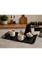 Stylish Rectangular Design Matte Black Tea Serving Tray
