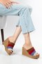 Genuine Leather Suede 33-34-35 Skin Color 41-42-43-44-45 Filled Heel Slippers up to Size 45 - 3