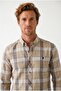 Men's Long Sleeve Plaid Linen Shirt 2449