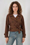 Women's Classic Collar Belted Brown Trench Coat