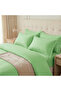 6 Piece Double Duvet Cover Set with Elastic Fitted Sheet - Microfiber Satin Stripe 200x200+30cm Deep Pocket Hotel Quality Luxury - 5