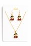 Cherry Figured Gold Color Zircon Stone Necklace and Earring Jewelry Set – Women's Stylish Daily & Gift Jewelry - 2