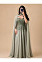 Luxurious Evening Dress in Chiffon Fabric with Elegant Beading - 2