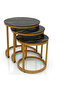 Nesting Tables Coffee Table Set of 3,Round Side Table Small Accent Table for Living Room,Bedroom Apartment (Gold) - 4