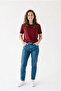 Women's Red Regular Full-Fit Cotton Combed Cotton Crew Neck T-Shirt - 4