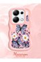 Redmi Note 13 Pro 4g Compatible Case with Camera Protector Pink Silicone Couple Phone Case Butterfly Pattern - 2