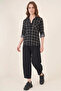 Women's Single Pocket Striped Pattern Viscose Black Shirt - 3