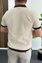 Men's Collar Colorful T-Shirt Cream Edw496 - 3
