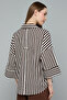 Striped Shirt with Spread Collar and 3/4 Sleeves - 6
