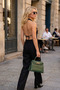 Women's Halter Neck Black Bustier with Tie at the Back and Corset - 2