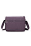 Multi-Pocket Daily Medium Size Waterproof Crinkle Fabric Women's Shoulder Bag Plum - 3