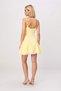 Women's Thin Strap Square Neck Skater Cut Polyviscon Mini Dress Lined Zipper Closure Casual Comfortable - 5