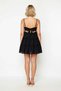 Women's Mini Summer V-Neck Thin Strap Flounce Woven Dress %100 Cotton Comfortable Casual Modern Stylish Elegant - 5