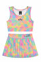 Batik Patterned Shorts Skirt Crop Top Set for Girls (Swimsuit) - 2