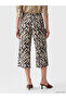 Beige Elastic Waist Patterned Women's Capri - 4