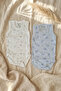 100% Cotton Teddy Bear Patterned Sleeveless 2-Piece Baby Bodysuit Set - Blue and White Color Options 0-12 Months