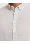 Çağla 100% Cotton Linen Look Slim Fit Long Sleeve Shirt 50325355-Vr016 - 6