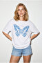 Butterfly printed t-shirt-white - 3
