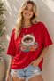 Floral Cute Cat Printed Unisex Oversize T-Shirt – Cotton Crew Neck Casual T-Shirt