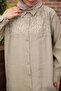 Khaki Sequin Embroidered Shirt - 3