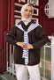 Brown Shawl Tie Detailed Garnished Shirt - 3