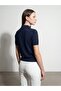 10874 Lyocell Blended Polo Collar Blouse-Navy Blue - 2
