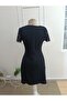 Women's Short Sleeve Round Neck Lace Sleeve Short Viscose Dress - 7
