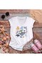 Spirit of the Sea Printed White V-Neck Flared Cotton T-Shirt - 2