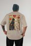 For the Love of Cats 82 Cats Printed Beige Oversize T-Shirt 100% Cotton Unisex Cat Lover Premium Design - 2