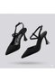 (Wiesse) Women's Closed Toe Heeled Shoes Satin Black - 8