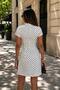 Women's Polka Dot Collar Tie Short Sleeve Short Dress - 7