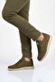 Khaki Textile Lace-Up Men's Casual Shoes