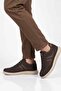 Brown Textile Lace-Up Men's Casual Shoes