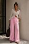 100% Cotton Muslin Fabric Wide Leg Women's Trousers My3535 - 4