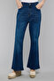Washed Flared Jeans with Button Closure - 2