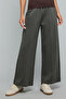 Solid Wide Leg Pants with Drawstring Waist