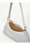 Wrinkled Textured White Shk280 Faux Leather, Single Compartment with Zipper, Hand, Arm and Shoulder Bag - 6