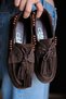 Clover Women's Genuine Leather Lace-Up Beaded Detailed Ballerina Shoes B4679
