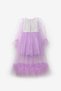 Lilac Glitter Long Sleeve Girls' Dress with Long Tulle Skirt - Harriet - 5